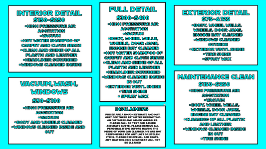 INTERIOR & EXTERIOR DETAIL PACKAGES